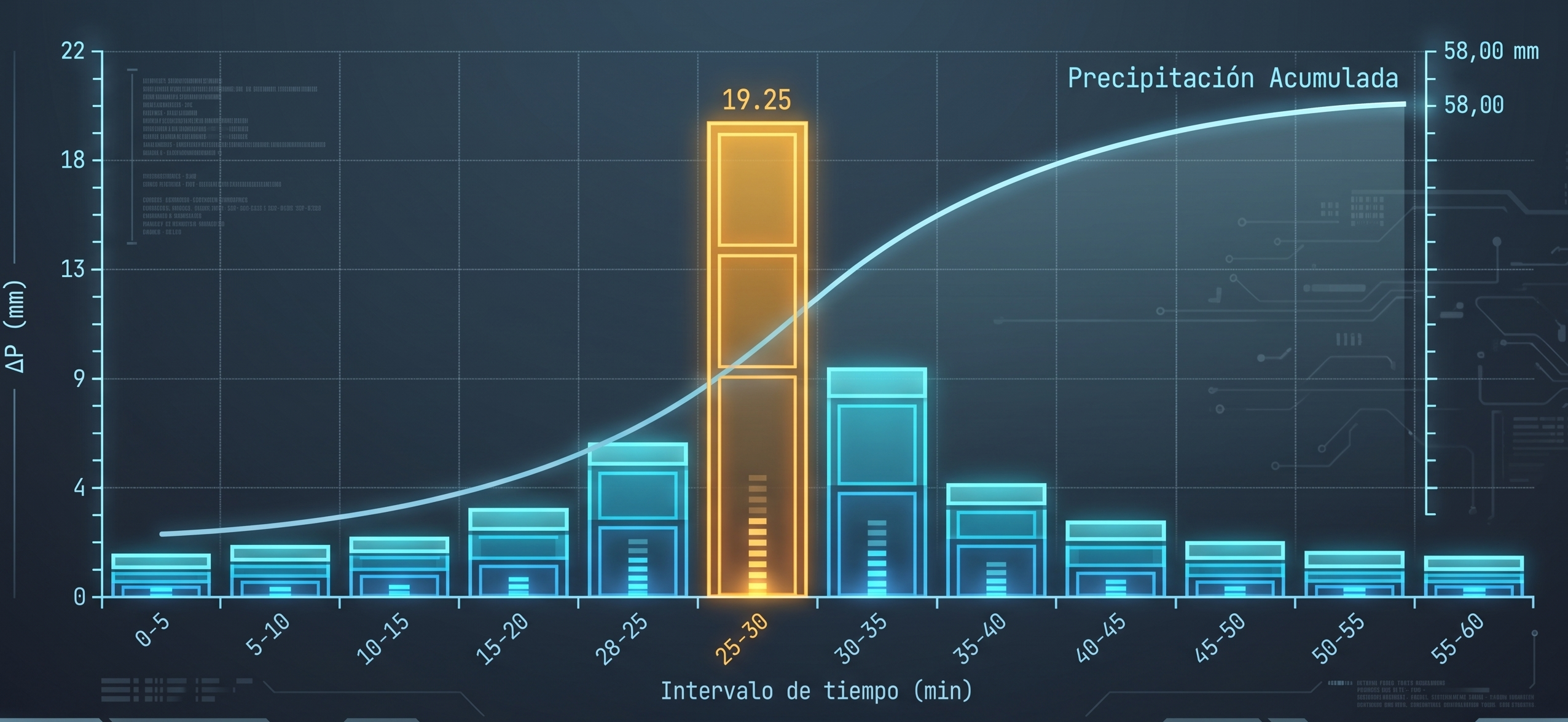 Tormentas de diseño: cómo construir el hietograma de proyecto con el método de bloques alternos y SCS